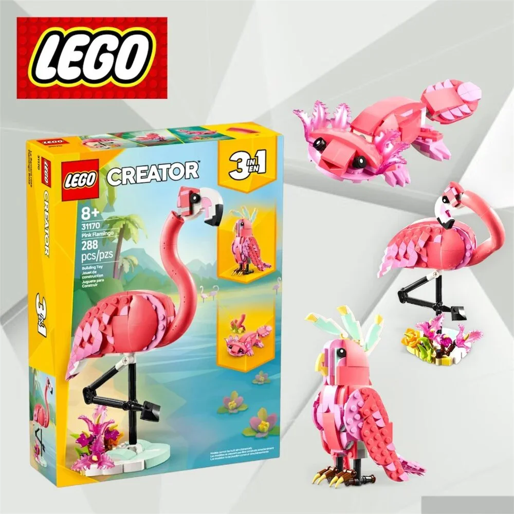 LEGO Creator #31170: 3 in 1 Animals Pink Flamingo Building Set (288 Pcs)